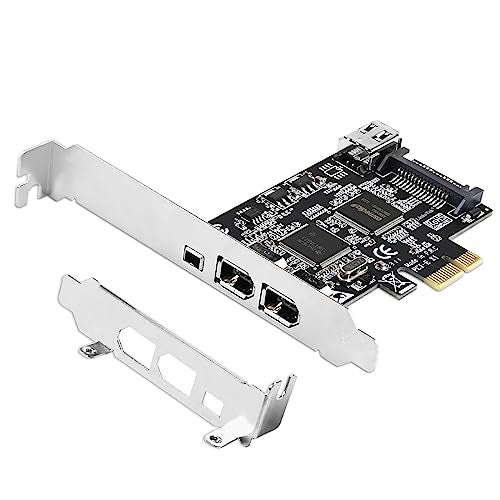 LinksTek 4-Ports PCIE 1394A Firewire 400 Card for Windows OS and MAC OS PCs, TI TSB43AB23, 3X 6Pin and 1X 4Pin 1394A Interface, with 4Pin to 6Pin 1394A Cables and Low Profile Bracket (PCIE-TSB43AB23) - Image 1
