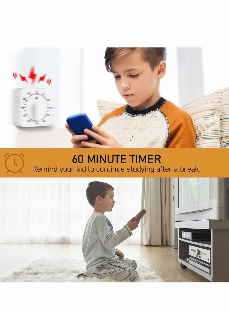 Y&D - 60 Minute Kitchen Timer, 2 Pcs 1 Hour Square Mechanical Timer - Image 1