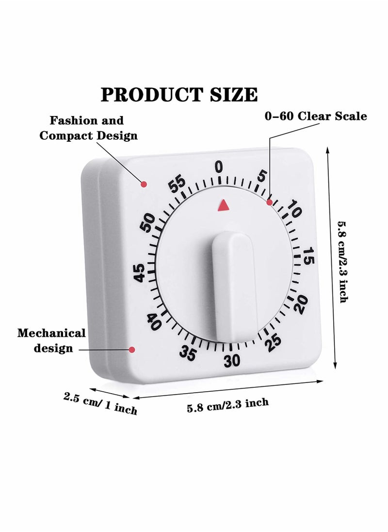 Y&D - 60 Minute Kitchen Timer, 2 Pcs 1 Hour Square Mechanical Timer - Image 1