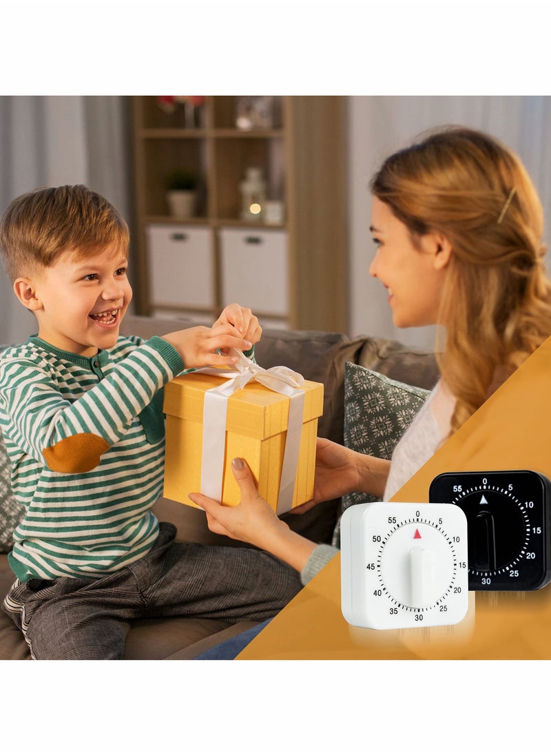 Y&D - 60 Minute Kitchen Timer, 2 Pcs 1 Hour Square Mechanical Timer - Image 1