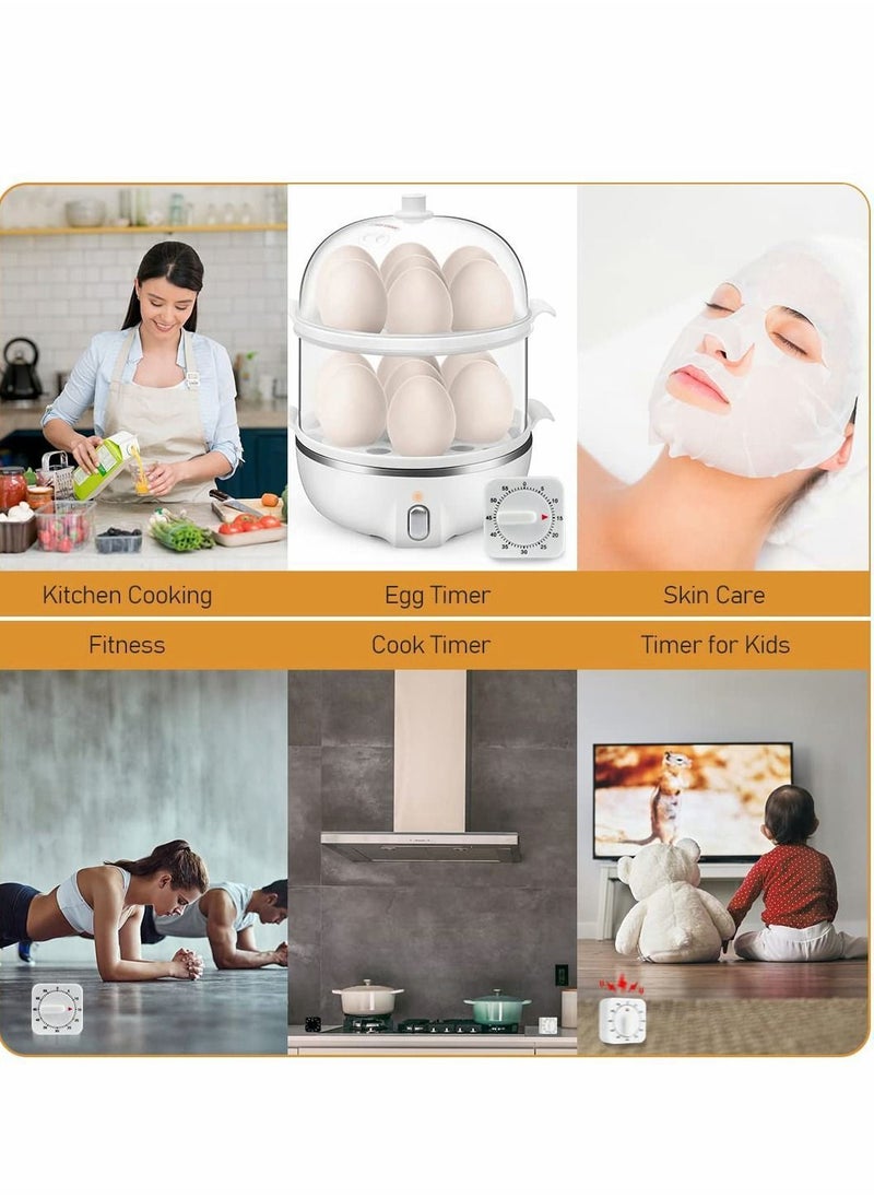 Y&D - 60 Minute Kitchen Timer, 2 Pcs 1 Hour Square Mechanical Timer - Image 1
