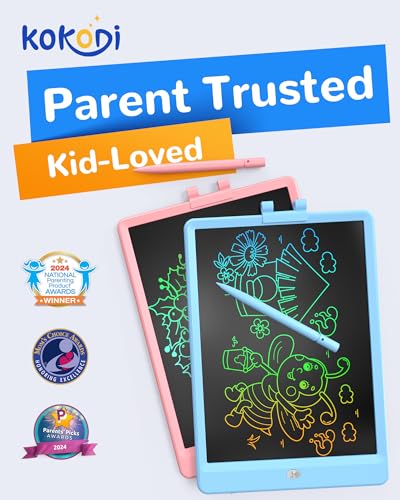 KOKODI LCD Writing Tablet Gifts for 3 Years Old Boys and Girls10 Inch Colorful Doodle Board Drawing Tablet Erasable Reusable Electronic Drawing Pads Educational and Learning Toys for Kids - Image 5