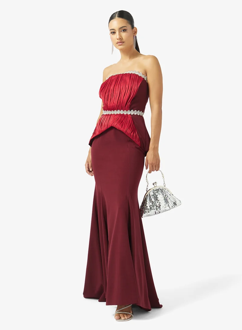 Namshi x  Off Shoulder Mock Peplum Dress for Women | Best Price UAE