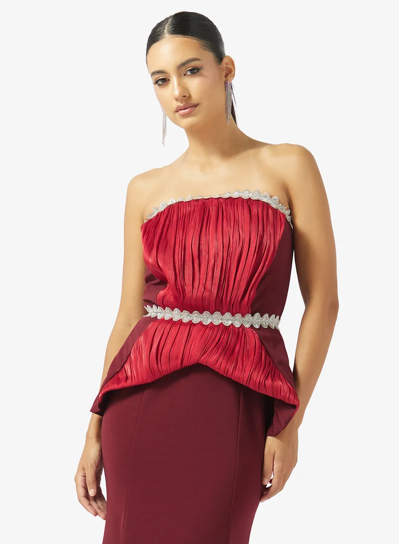 Namshi x  Off Shoulder Mock Peplum Dress for Women | Best Price UAE