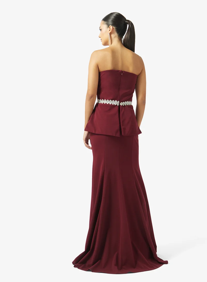 Namshi x  Off Shoulder Mock Peplum Dress for Women | Best Price UAE