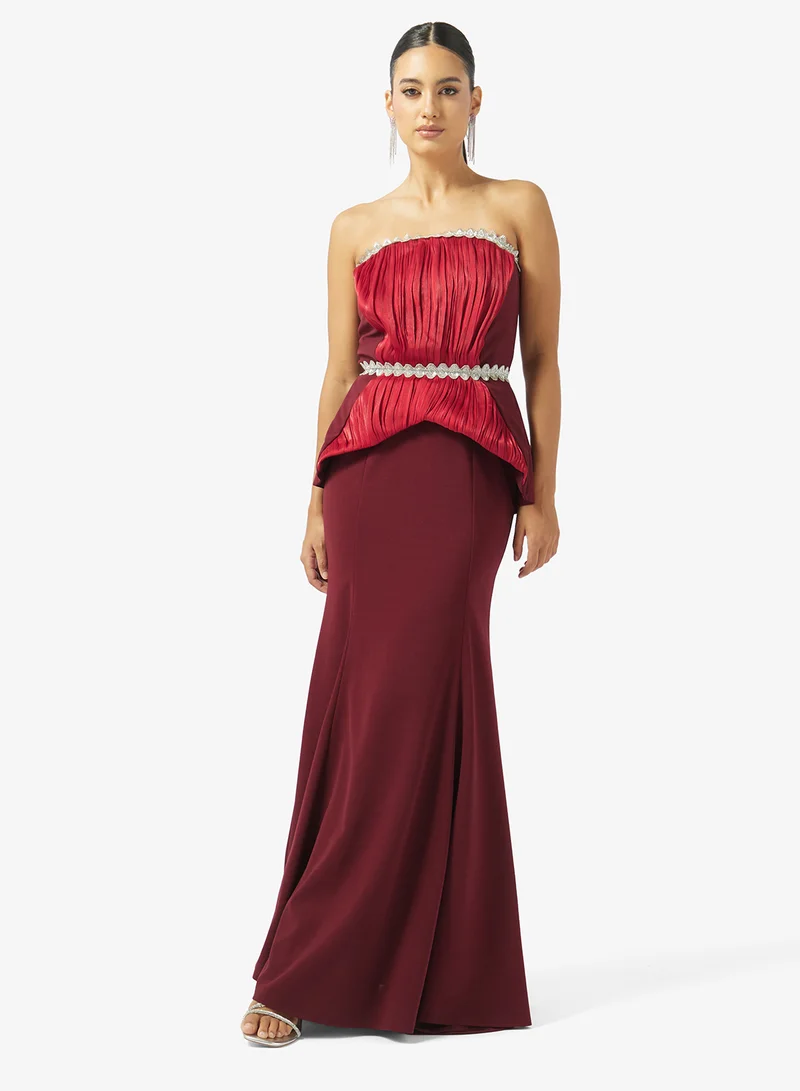 Off Shoulder Mock Peplum Dress