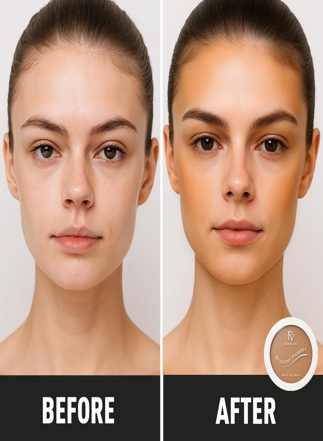 إف في بودرة برونزية من إف في، بودرة برونزية ناعمة تدوم طويلاً وخالية من التلك، قابلة للتكثيف مع لمسة نهائية مطفية متوهجة طبيعية، لتحديد الخدين، برونزيات مقاومة للماء للبشرة الفاتحة (برونزر، 0.28 أونصة) - Image 2