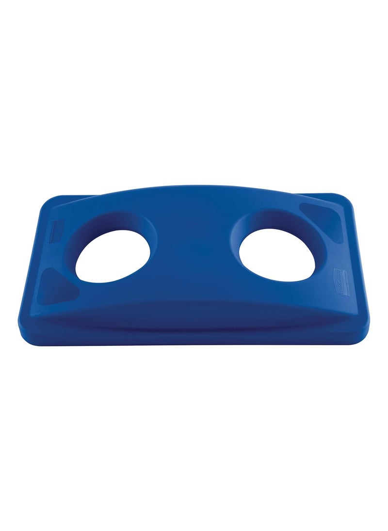 Rubbermaid Rubbermaid Commercial Products SLIM JIM BottlesCans Recycling Lid for Use with 1623 GAL Vented Slim Jim Containers for KitchensClassroomsOfficesBack of House Blue  - Image 1
