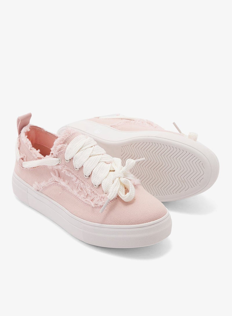 Ginger Frayed Edge Casual Sneakers - Image 3