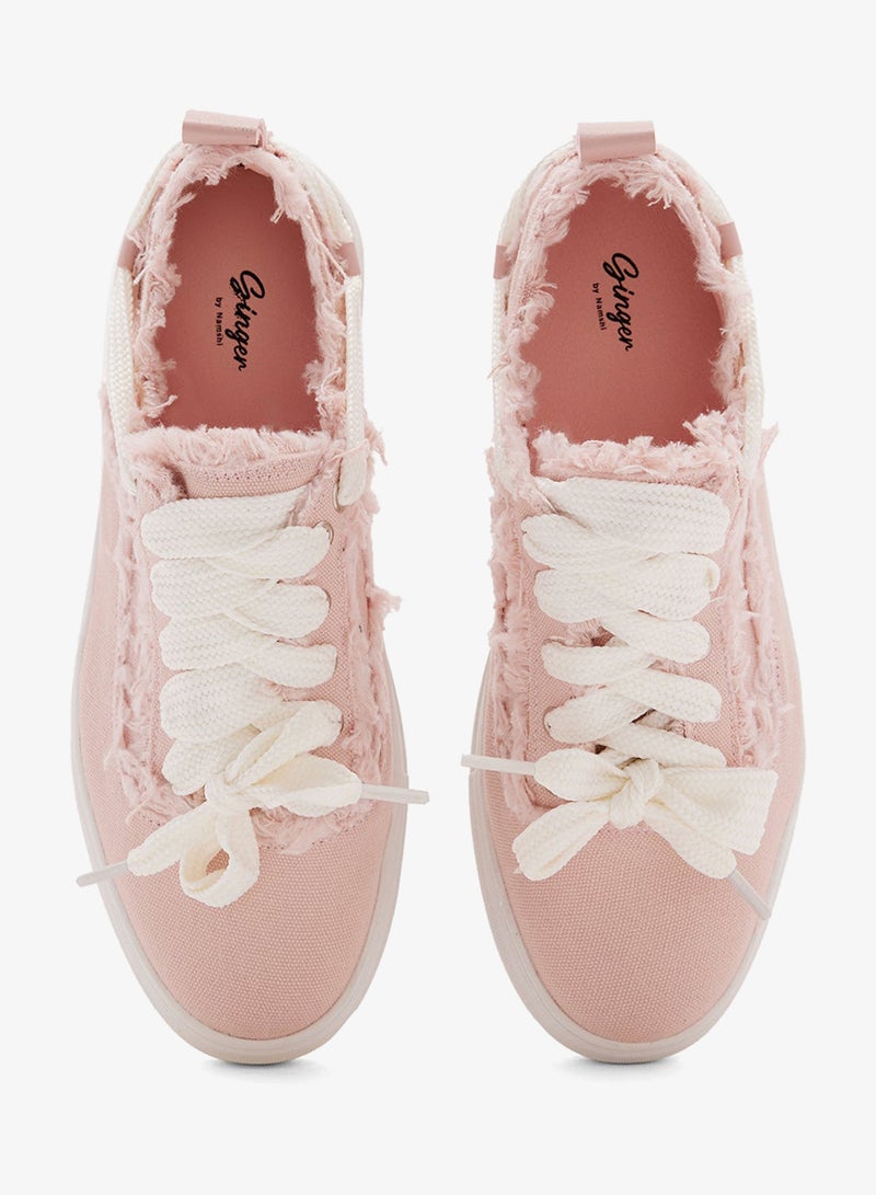 Ginger Frayed Edge Casual Sneakers - Image 4