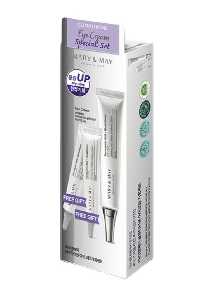 Mary & May  مجموعة كريم العين بالجلوتاثيون وحمض الترانيكساميك