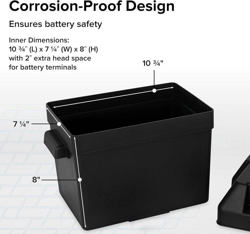 Camco Heavy Duty Battery Box with Straps and Hardware - Group 24 - Image 3