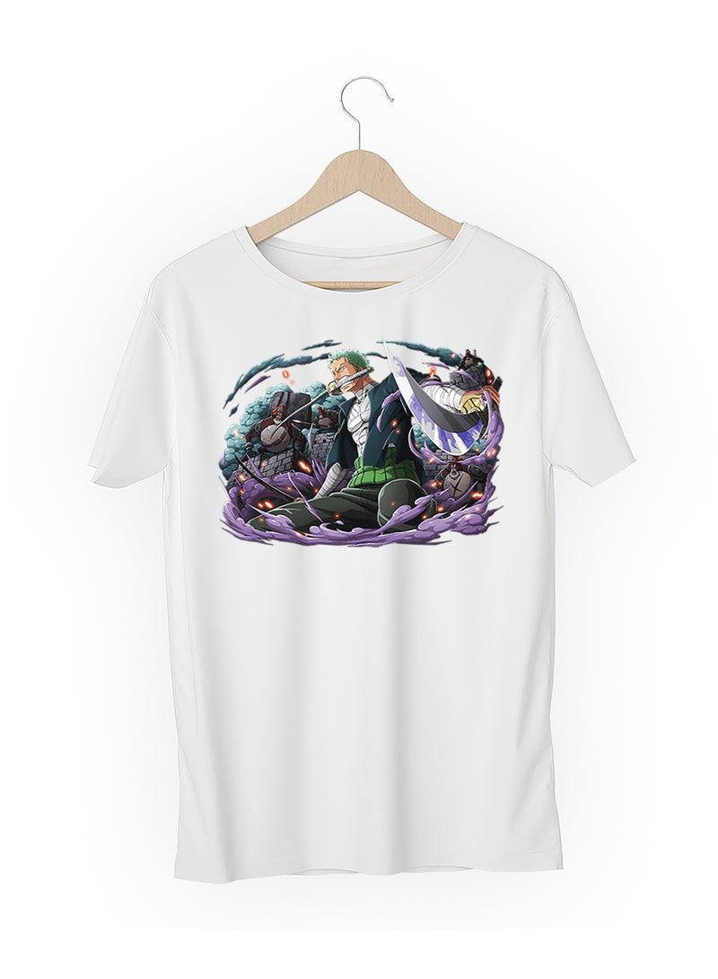 Fashion World Cotton T-shirt Printed with High-quality Anime One piece Roronoa Zoro - Image 3