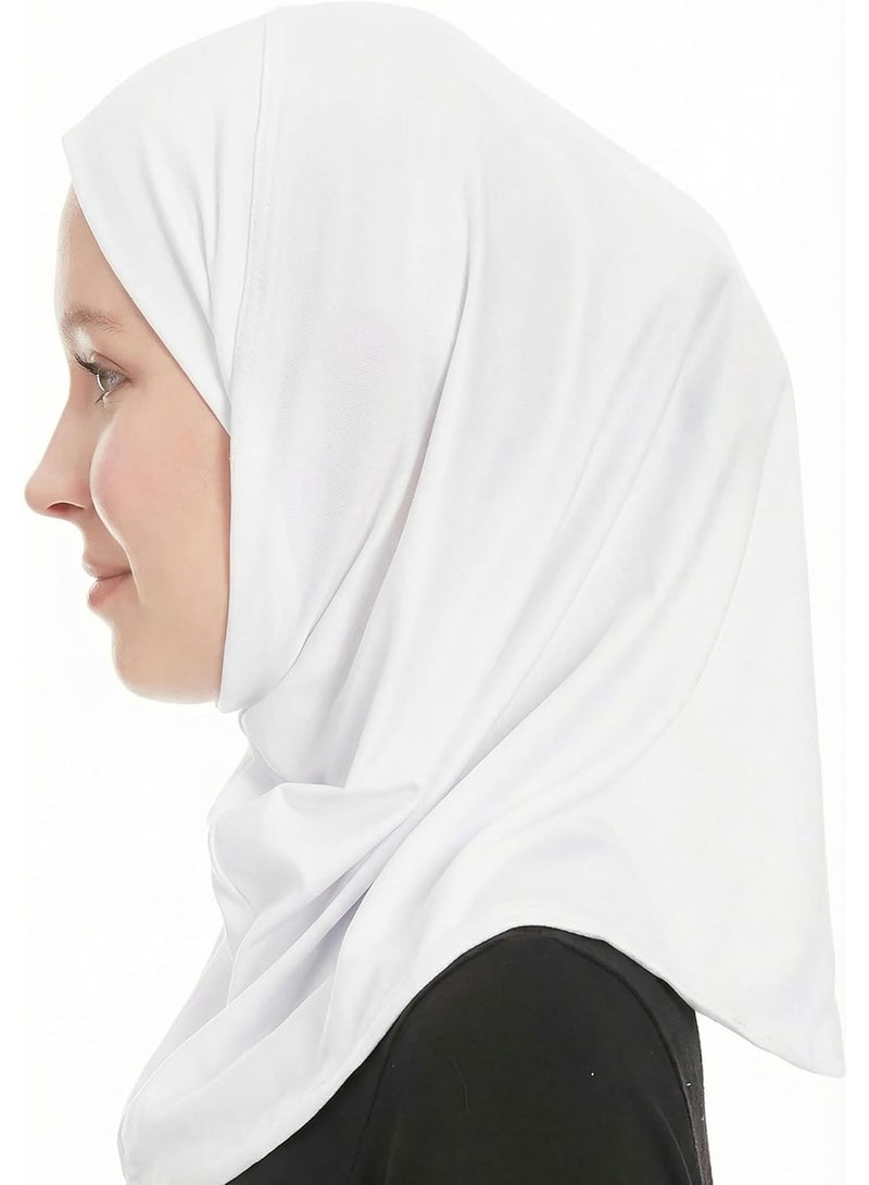 2 Pack White Chin Wrap Hijab Undercap, Milk Silk Inner Under Scarf, Breathable Quick Dry Muslim Daily Hijab Hat, UV Protection Stretch Wind Dust Resistant Hijab Cap - Image 5