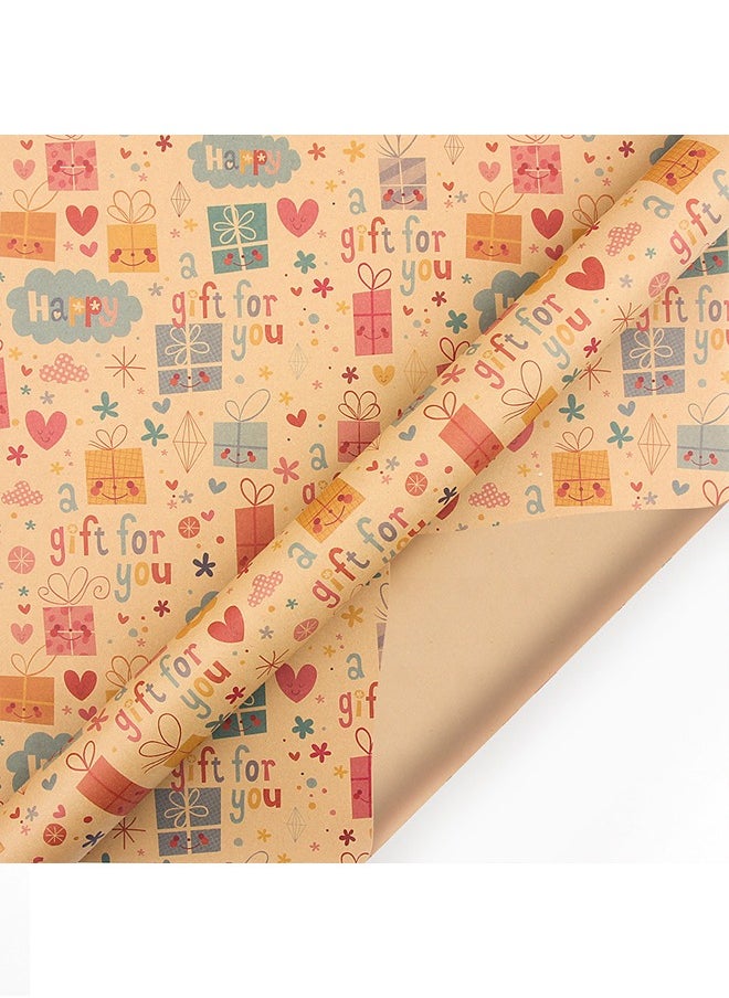 Zeemey 6 Sheets Gift Wrapping Paper With Accessories,Holiday Gift Wrapping Paper,Birthday Gift Box Gift Wrapping DIY, Gift Wrapping Paper for Birthday, Holiday, Wedding, Party,Kids Gift Wrapping (70cmX50cm)  - Image 5