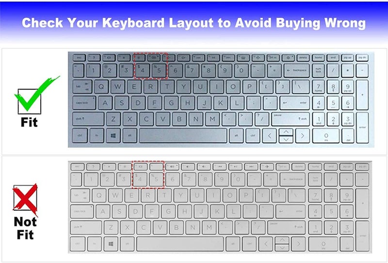 JUSTEC Premium Keyboard Cover Protector for HP Pavilion 15-eh0050wm eh0015cl eh0090wm eh0097nr Series Laptop - TPU - Image 2