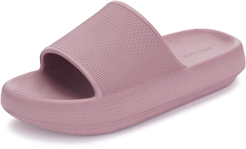BRONAX Pillow Slippers for Women and Men | House Slides Shower Sandals | Cushioned Thick Sole 37-38 Blush - Image 1