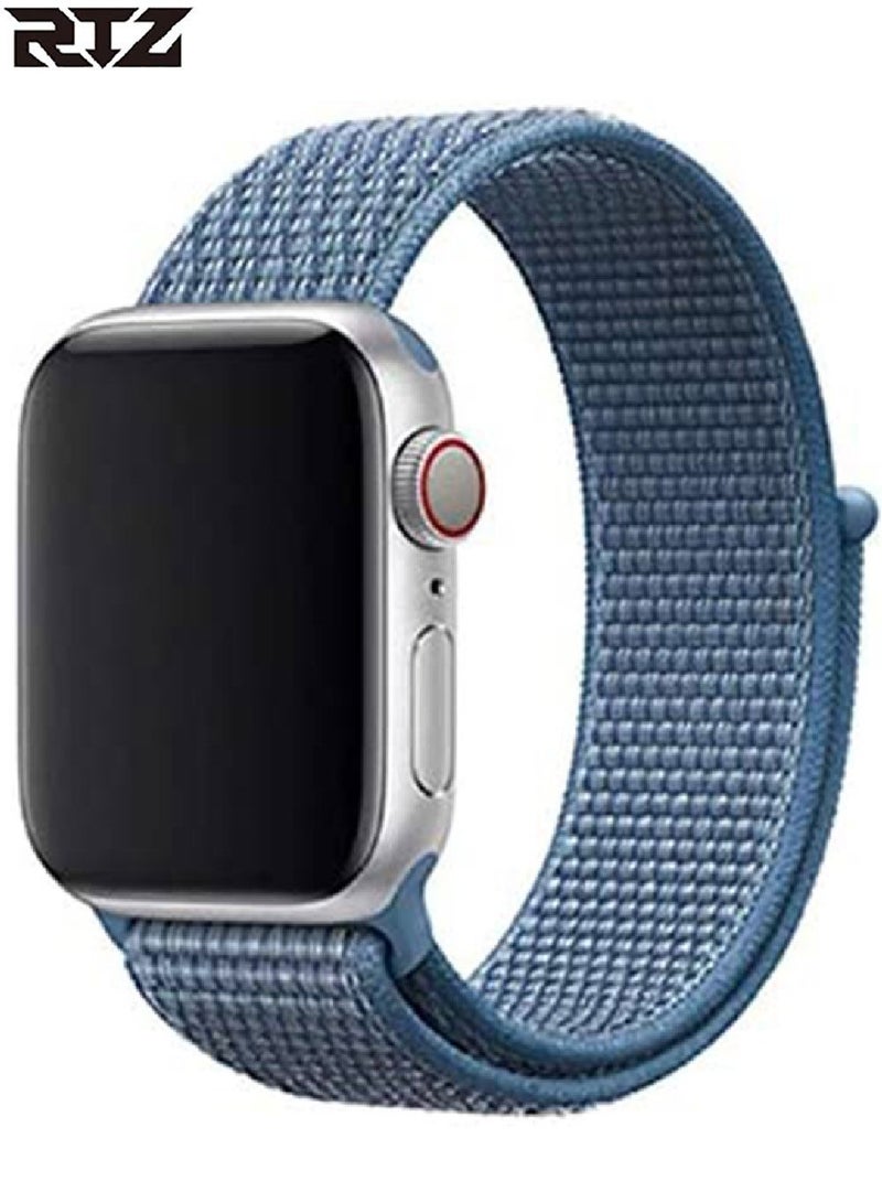 RTZ Replacement Nylon Straps For Apple Watch 42/44/45/49 mm Blue - Image 1