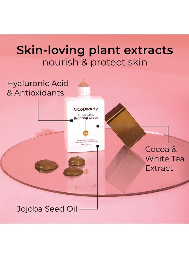 MCoBeauty - Super Glow Bronzing Drops - Effortless Face Tan with Shimmer Formula - Face Care, Bronze Drops - Contains Hyaluronic Acid, White Tea Extract, Cocoa Extract and More - Image 3