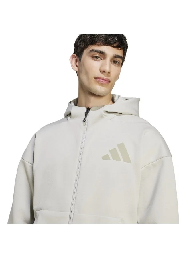 Adidas Grey Z.N.E. Full-Zip Hooded Track Jacket for Men | Best Price UAE