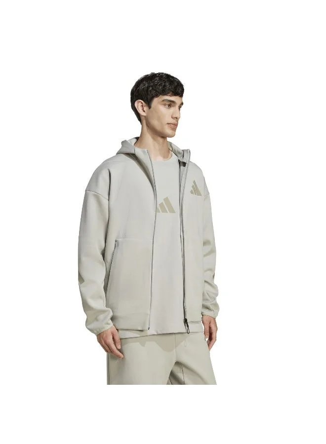 Adidas Grey Z.N.E. Full-Zip Hooded Track Jacket for Men | Best Price UAE
