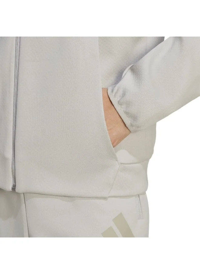 Adidas Grey Z.N.E. Full-Zip Hooded Track Jacket for Men | Best Price UAE