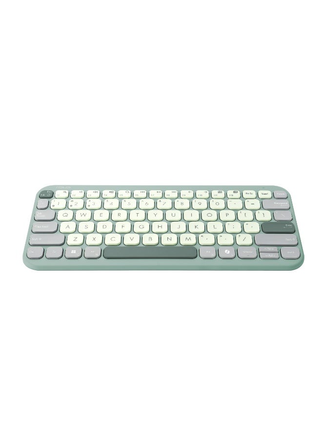أسوس ROG KW100 Keyboard – Wireless Mechanical Keyboard / Green Axis Switches / RGB Lighting / 80% Layout (TKL) Cream & Green - Image 2