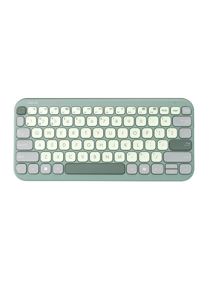 أسوس ROG KW100 Keyboard – Wireless Mechanical Keyboard / Green Axis Switches / RGB Lighting / 80% Layout (TKL) Cream & Green - Image 1