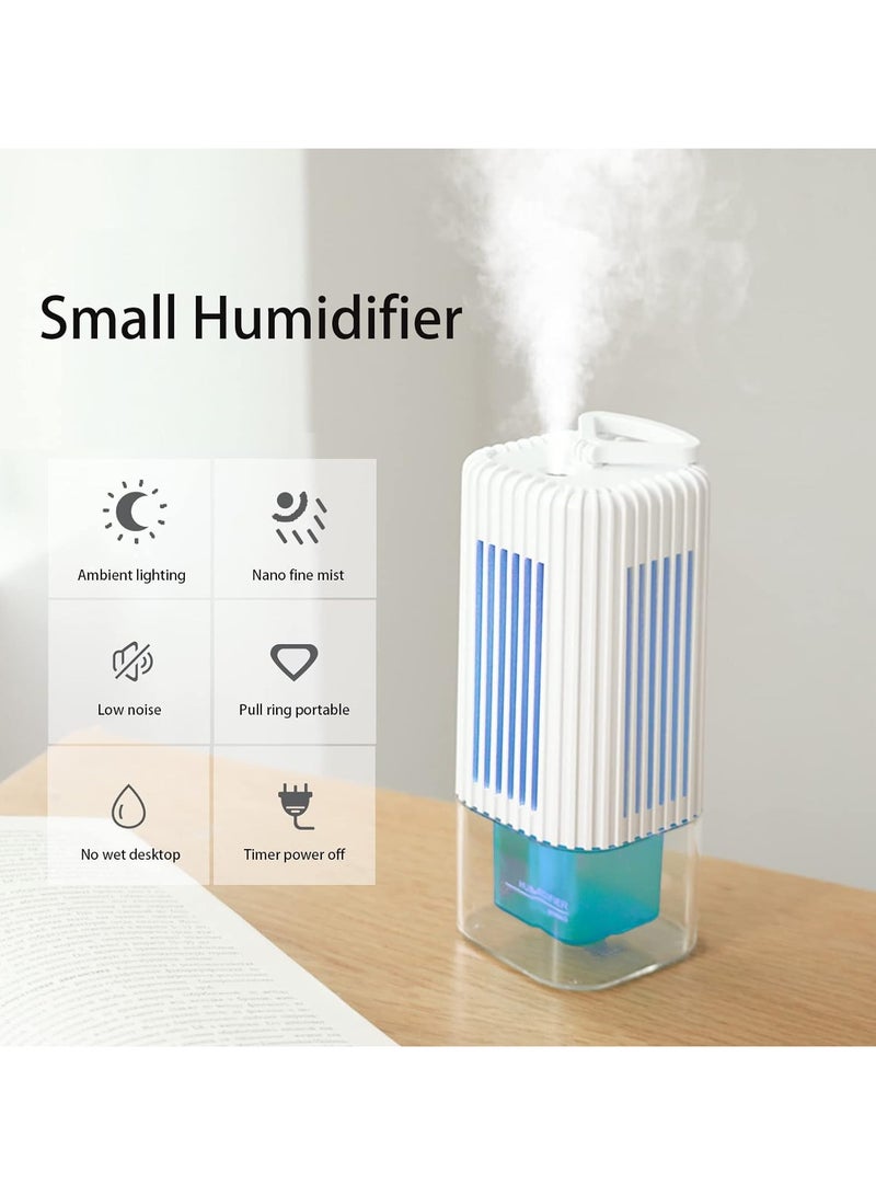 General Portable Humidifiers for Bedroom Small Humidifier 260ml Cool Mist Humidifiers for Baby Pull Ring Sensor Switch Macaron Color Ambient Lighting Timed Power Outage Office Desk Travel  - Image 3
