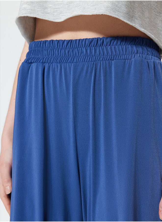 Indigo Wide Leg/Wide Leg High Waist Flexible Knitted Pants TWOSS23PL00129