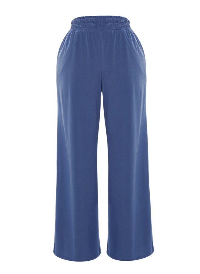 Indigo Wide Leg/Wide Leg High Waist Flexible Knitted Pants TWOSS23PL00129
