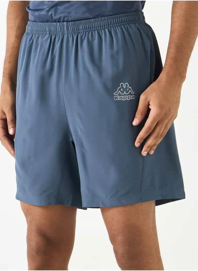 Kappa Kappa Logo Print Shorts with Elasticated Waistband and Pockets