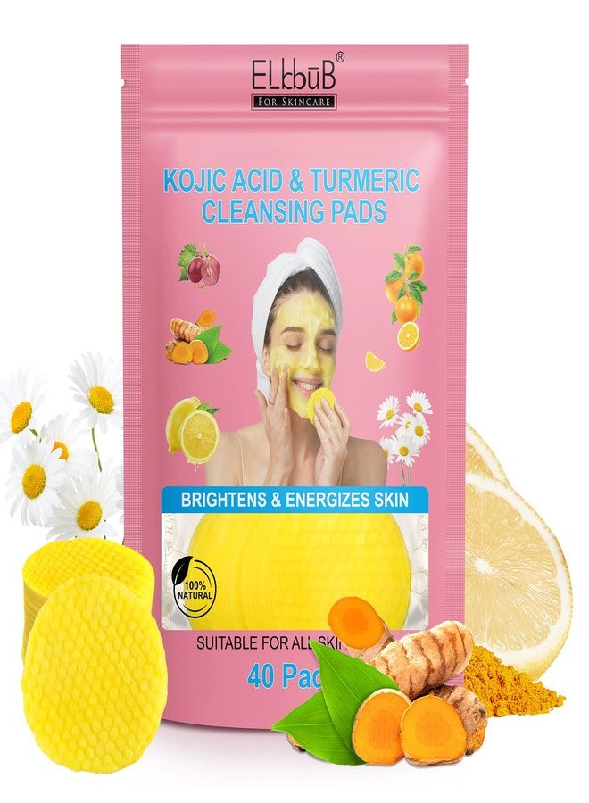 ELBBUB Turmeric Cleansing Pads, Kojic Acid Cleansing Pads - Gentle and Effective Daily Skincare for Face and Body - Image 1