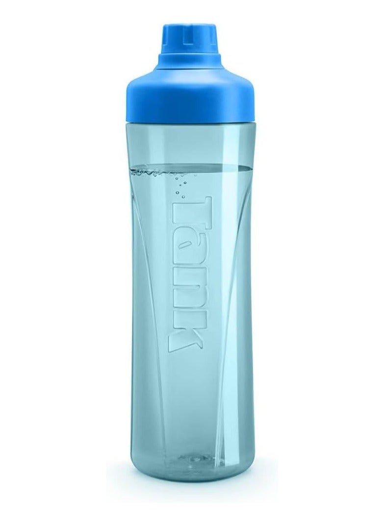 Tank Tritan Plastic Water Bottle 800mL, Blue - Image 1