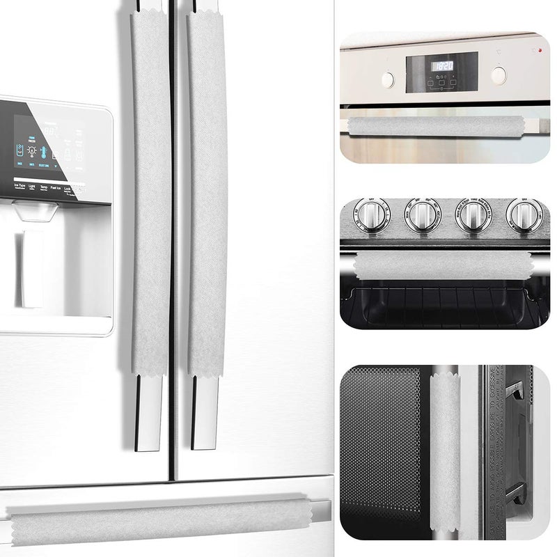 MRKG Refrigerator Door Handle Covers Set of 6 Sleek and FormFitting Keep Your Kitchen Appliance Clean from Smudges Drips Food Stains Oil Light Grey