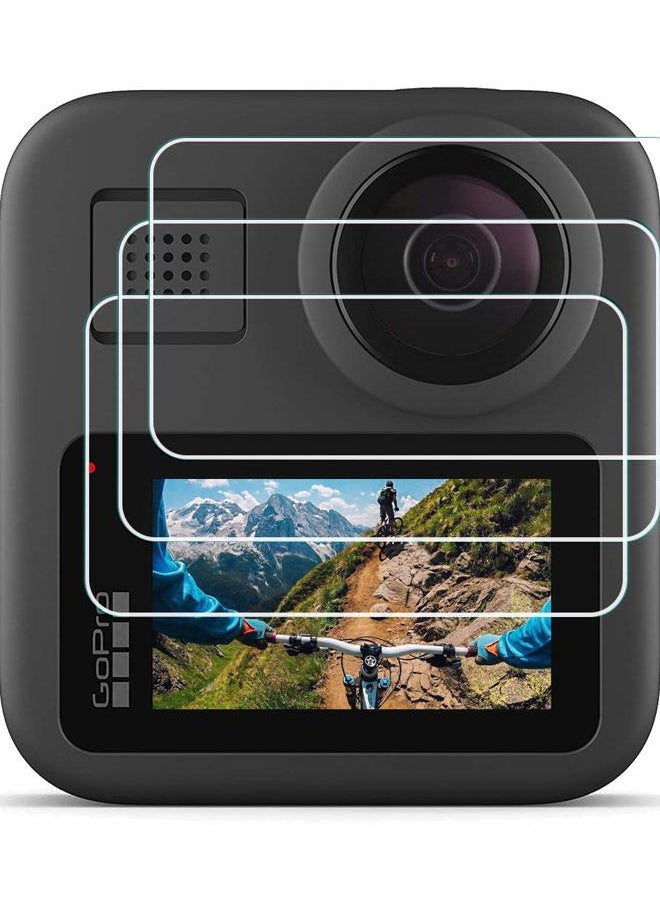 HUIPUXIANG Screen Protector for GoPro MAX Waterproof 360 Action Camera,[3 Pack] 0.3mm 9H Hardness Go pro Tempered Glass Protector Anti-Scrach Anti-Bubble  - Image 1