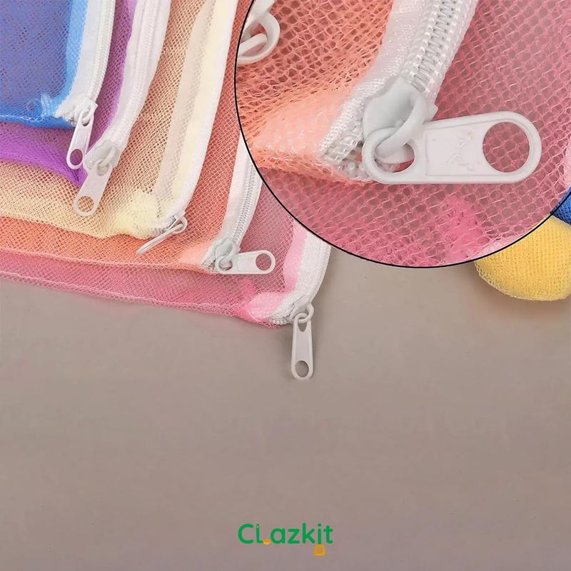 Clazkit Set Of 6 Reusable Fridge Storage Bags For Vegetables and Fruits Dual Layer Mesh Net Multipurpose MultiSize Kitchen Storage Bags Organizer with Sturdy Zipper - Image 5