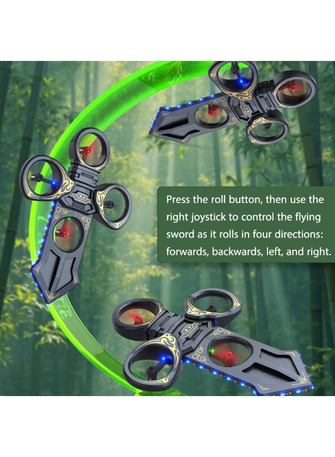 【Flying Sword Aerial Vehicle】 Acrobatic remote-controlled flight, toy fighter jet, shatter-resistant flying sword design, sword-mounted remote-controlled drone, gesture-sensing toy, birthday gift for children and boys. - Image 4