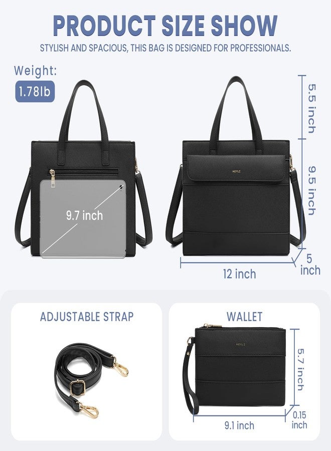 Keyli Trendy Satchel Purse for Women,Tote Shoulder Bag Top Handle Purses and Handbags Waterproof Leather Crossbody Designer Bags Sets Black - Image 2