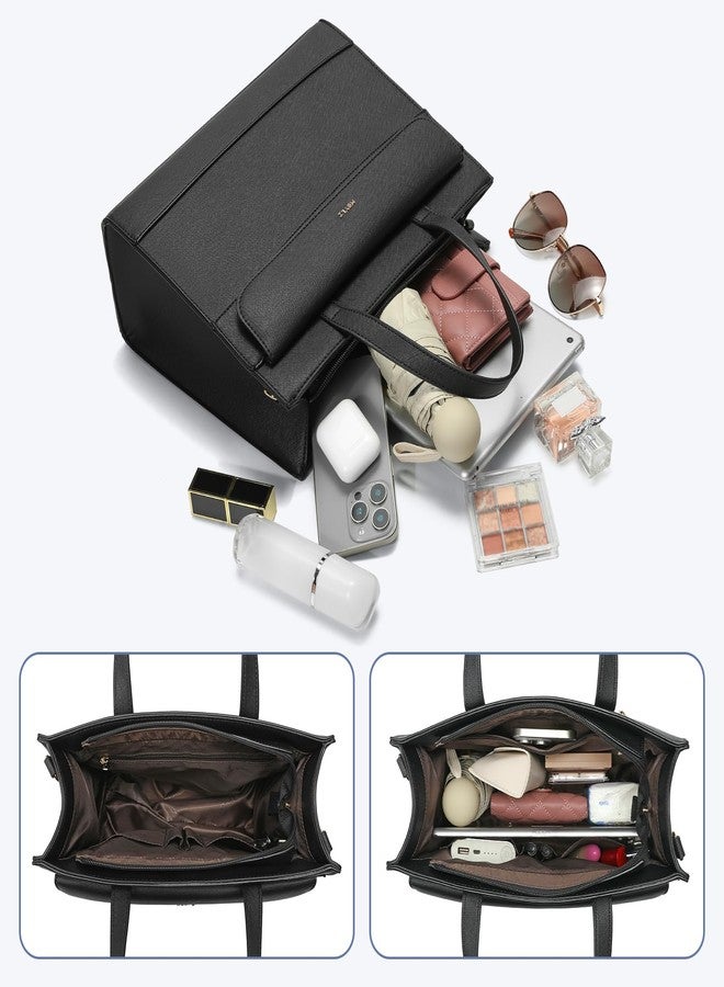 Keyli Trendy Satchel Purse for Women,Tote Shoulder Bag Top Handle Purses and Handbags Waterproof Leather Crossbody Designer Bags Sets Black - Image 5