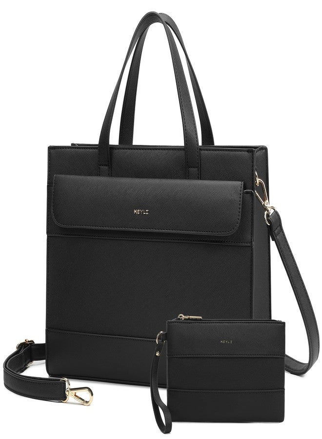 Keyli Trendy Satchel Purse for Women,Tote Shoulder Bag Top Handle Purses and Handbags Waterproof Leather Crossbody Designer Bags Sets Black - Image 1