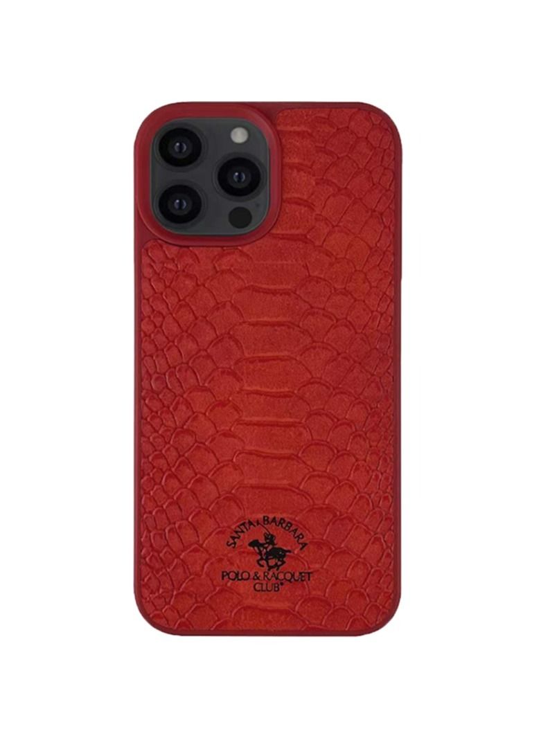 SANTA BARBARA POLO & RACQUET CLUB Knight Series Classic Business Design for Genuine Leather Phone Back Case Cover for Apple iPhone, Case for iPhone 15 Pro Max - Red  - Image 2