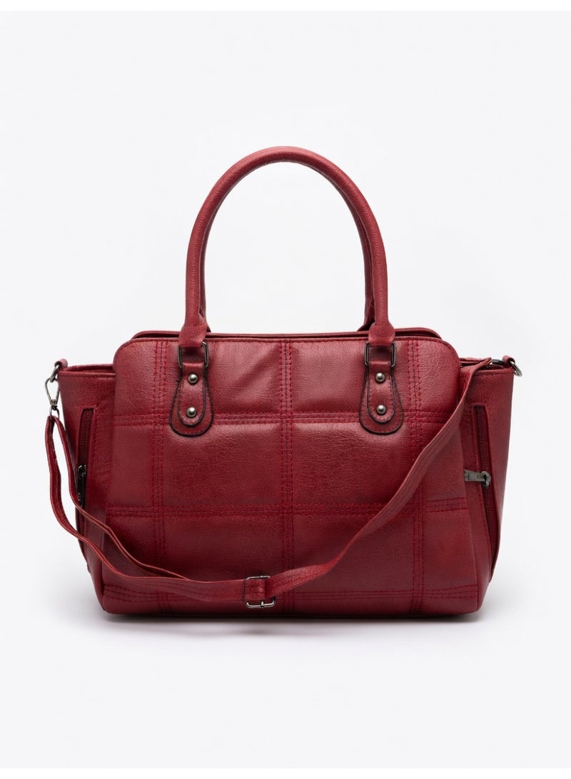 Elegant Quilted Tote Bag & Spacious & Versatile Everyday Shoulder Bag for Women-Red - Image 1