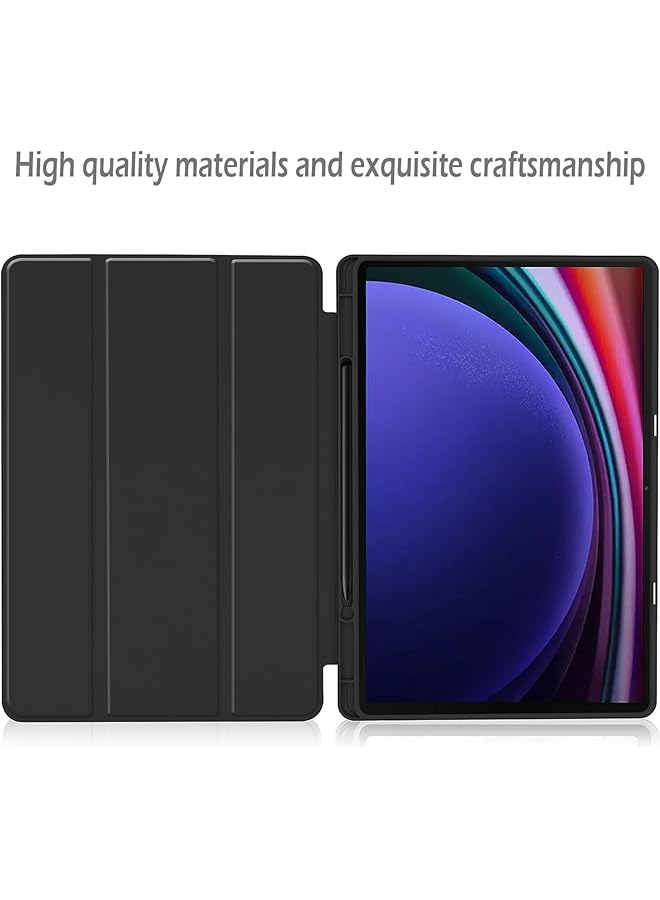 erorex Case For Samsung Galaxy Tab S9 11 Inch 2023 Sm-X710 X716B X718U With Built-In Pen Holder Slim Soft Tpu Trifold Stand Cover With Auto Wake Sleep For Galaxy Tab S9 Tablet 11 Inch Black  - Image 4
