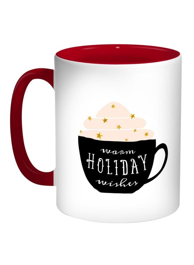 RYN Moka Printed Coffee Mug Red/White/Black 11ounce