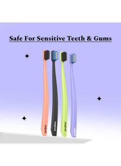 Perfora Dream White Toothbrush For Kids & Adults | With Smart Indicator Bristle | Super Soft Bristles For Sensitive Teeth | Tooth Brush Combo Pack Of 2 | Lavender Love & Og Black  - Image 4
