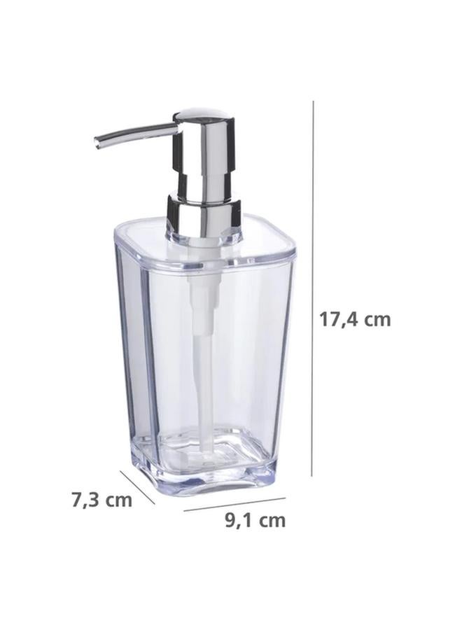 Wenko Candy Transparent Soap Dispenser Silver And Clear - Image 3