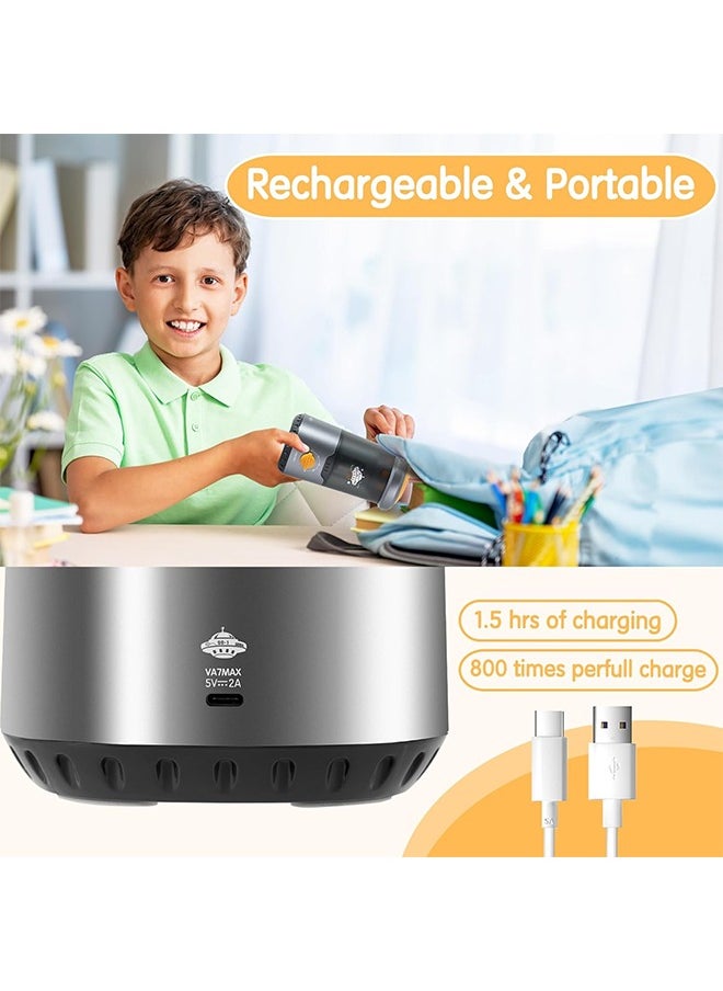 deli Electric Pencil Sharpener, Fully Automatic Spaceship Styling Pencil Sharpener, Auto in & Out, Rechargeable Hands-Free Pencil Sharpener for 6.9-10.8mm, Home, Classroom, Battery Operate, Black