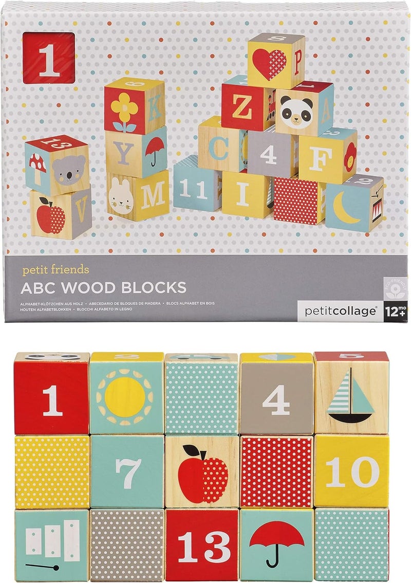 بيتي كولاج Petit Collage PTC314 مكعبات خشبية ABC للتراص، متعدد - Image 3