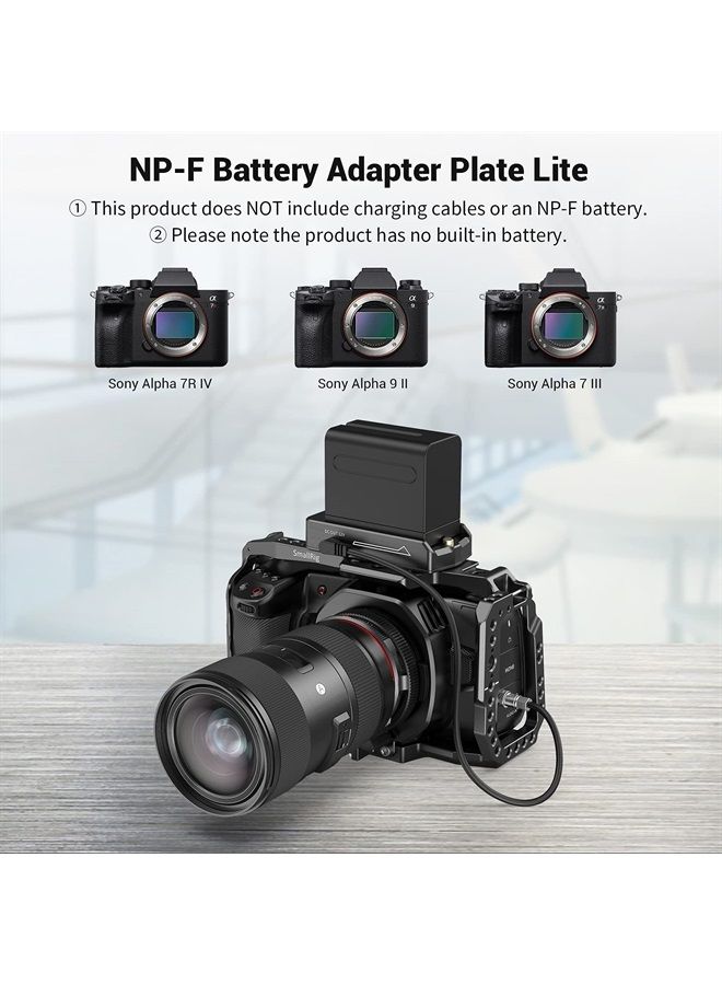 SmallRig NP-F Battery Adapter Plate Lite for Sony NP-F Battery, w/ 12V/7.4V Output Port, LED Low Battery Indicator - 3018